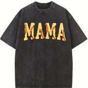 ZestLoop Cute Softball Mama Vintage Washed T-Shirt in Black
