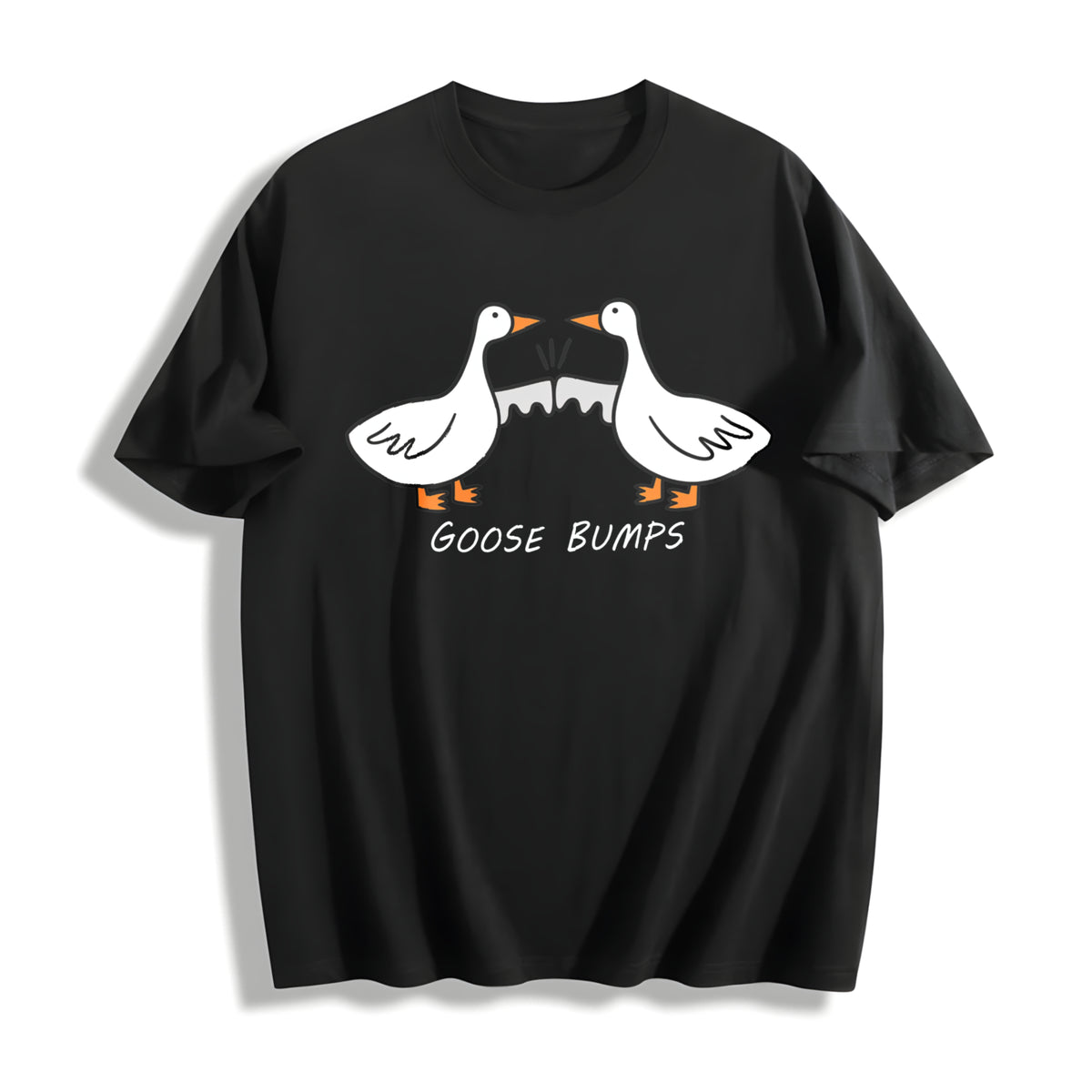 Goose Bumps Silly Goose Cotton T-Shirt in Black