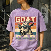 Goat Daddy Fathers Day for Dad Vintage Washed T-Shirt in Purple