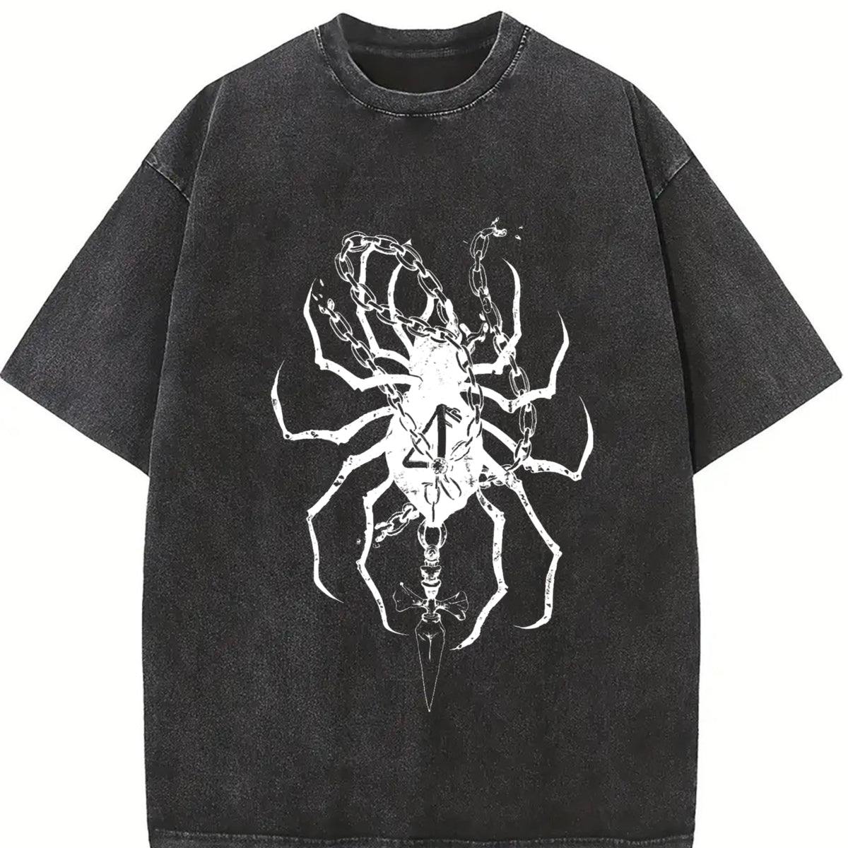 Y2k Phantom Troupe Vintage Washed T-Shirt in Black
