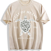 Gulf of Mexico Stay Salty & Resist Vintage Washed T-Shirt in Beige