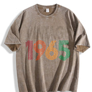 61st Birthday 1965 Vintage Washed T-Shirt in Brown