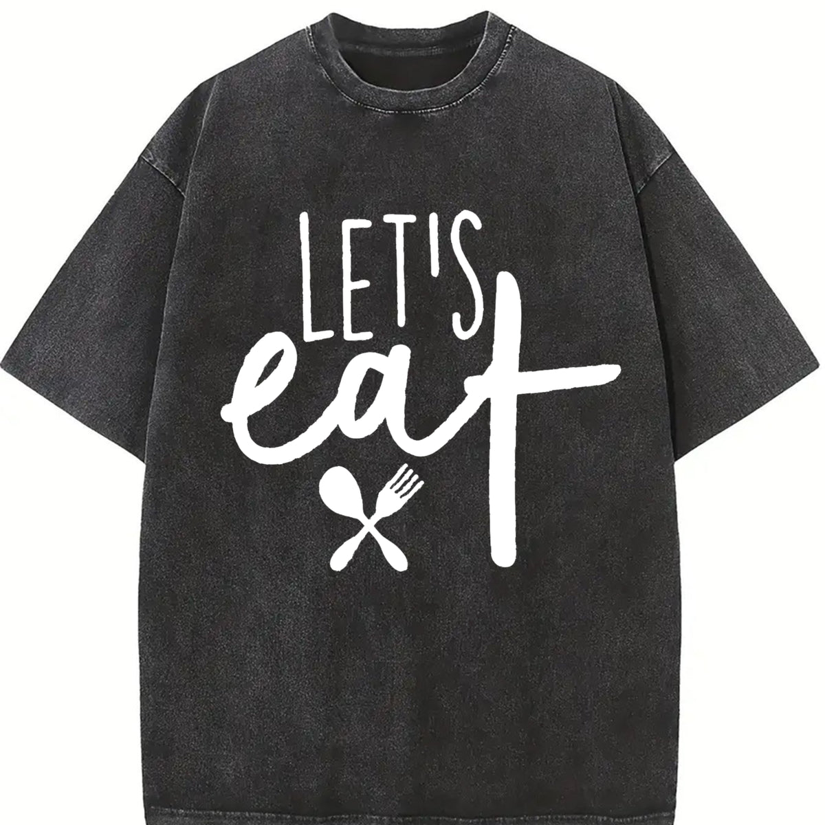 Let's Eat Let's Eat Humor Lets Eat Grandma Grandpa Vintage Washed T-Shirt in Black