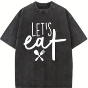 Let's Eat Let's Eat Humor Lets Eat Grandma Grandpa Vintage Washed T-Shirt in Black