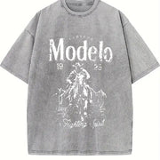 For Formal Urban Distressed Enthusiasts Vintage Washed T-Shirt in Gray