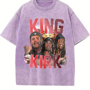King Kirk Charlie From Oblock Kirkify Character Inspired vintage washed oversized T-shirt in Purple