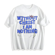 Premium Boxy Christian Faith Letter White for All Seasons Cotton T-Shirt in White