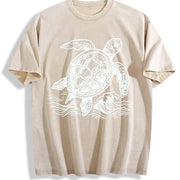 Turtle ® Ocean 90s Vintage Washed T-Shirt in Beige