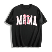 Coquette Bows Mama Cotton T-Shirt in Black