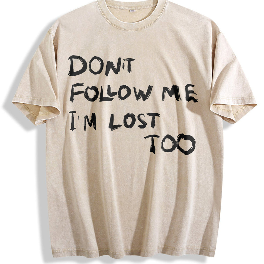 Back Sleeveless Tank Vintage Washed T-Shirt in Beige