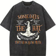 Witchcraft Spooky Witch Vintage Washed T-Shirt in Black
