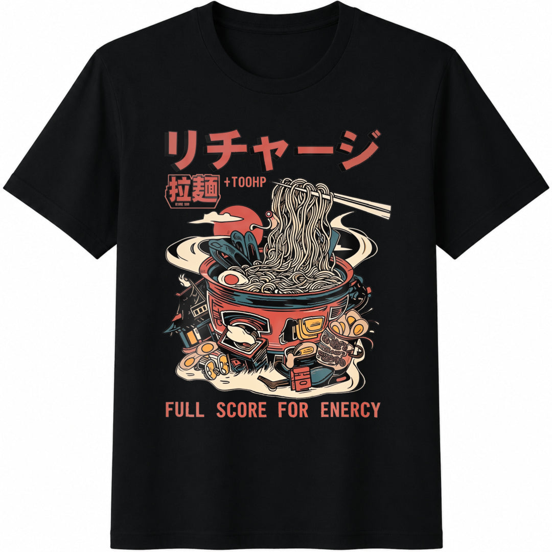 Japanese Ramen Bowl Cotton T-Shirt in Black