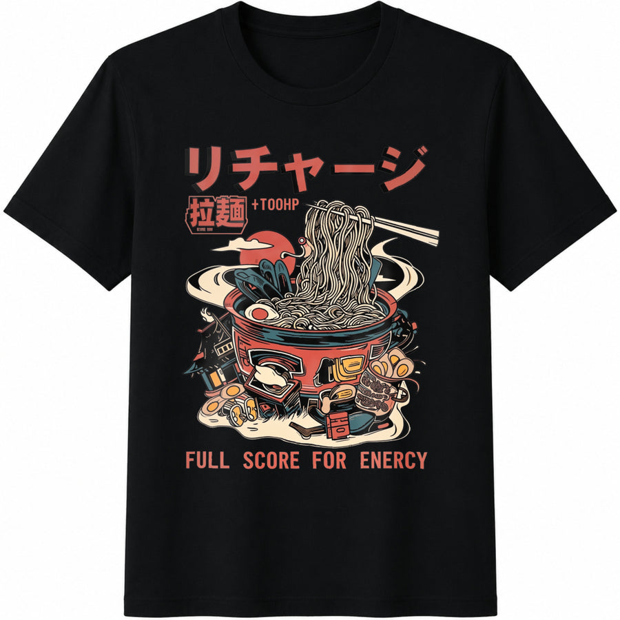 Japanese Ramen Bowl Cotton T-Shirt in Black