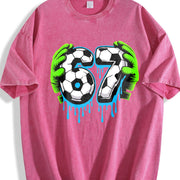 67 Soccer Vintage Washed T-Shirt in Red