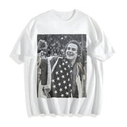 USA Olympic Gold Medal Hockey Jack Hughes Cotton T-Shirt in White
