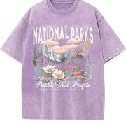 National Parks Not Profits Vintage Washed T-Shirt in Purple