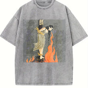Keep Calm Dark & Beach Vintage Washed T-Shirt in Gray