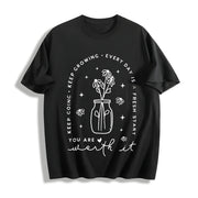 Positive Self-care Cotton T-Shirt in Black
