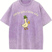 Off to Get a Little Silly St. Patrick's Day vintage washed oversized T-shirt in Purple