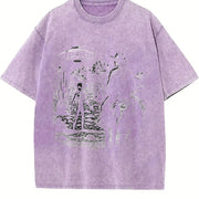 Cowboy Ufo Western ® 90s Vintage Washed T-Shirt in Purple
