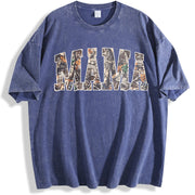 Hunting Mama Camo Mama Mother's Day vintage washed oversized T-shirt in Blue
