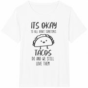Sarcastic Tacos Quote Cotton T-Shirt in White