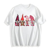 Valentine's Day Loose Basic Cotton T-Shirt in White