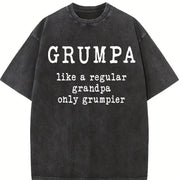 Grumpa Like Regular Grandpa Only Grumpier Grandfather Vintage Washed T-Shirt in Black