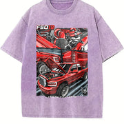 ZestLoop Red Truck Build Blend for Diesel Truck Builders Vintage Washed T-Shirt in Purple