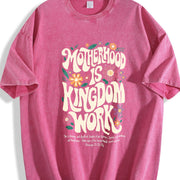 Motherhood Is Kingdom Work Vintage Washed T-Shirt in Red