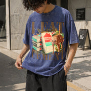 Meme I Eat Cement Weird Vintage Washed T-Shirt in Blue