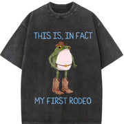 Western Cowboy Saying Vintage Washed T-Shirt in Black