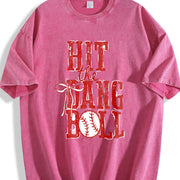 Hit the Dang Ball Vintage Washed T-Shirt in Red