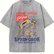 Springbok Western 90s Vintage Washed T-Shirt in Gray