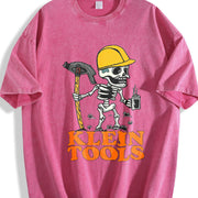 Klein Tools Skeleton Worker Vintage Washed T-Shirt in Red