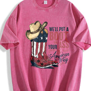 Courtesy of the Red White and Blue In 4th of July vintage washed oversized T-shirt in Red