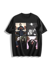 Michael Myers and Ghostface Cotton T-Shirt in Black