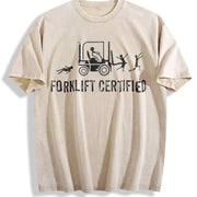 Forklift Certified Vintage Washed T-Shirt in Beige