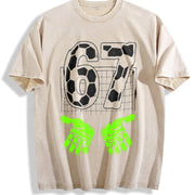 67 Soccer Vintage Washed T-Shirt in Beige
