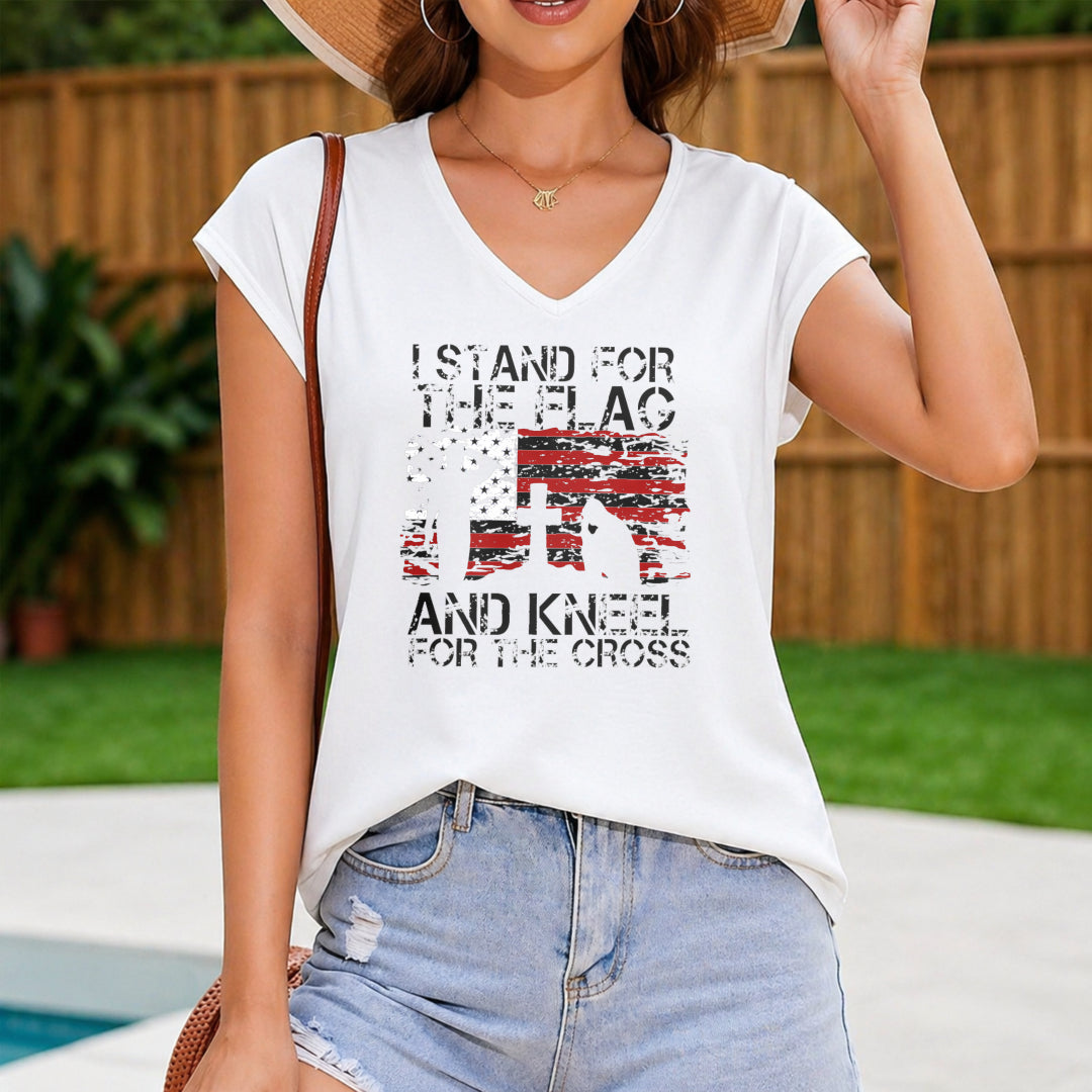 Patriotic American Flag Vest Women's Color Cotton Tank Top in White