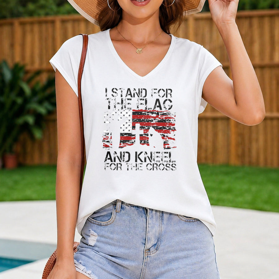 Patriotic American Flag Vest Women's Color Cotton Tank Top in White