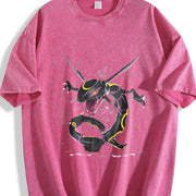 Rayquaza Anime Manga anime lover outfits vintage washed oversized T-shirt in Red