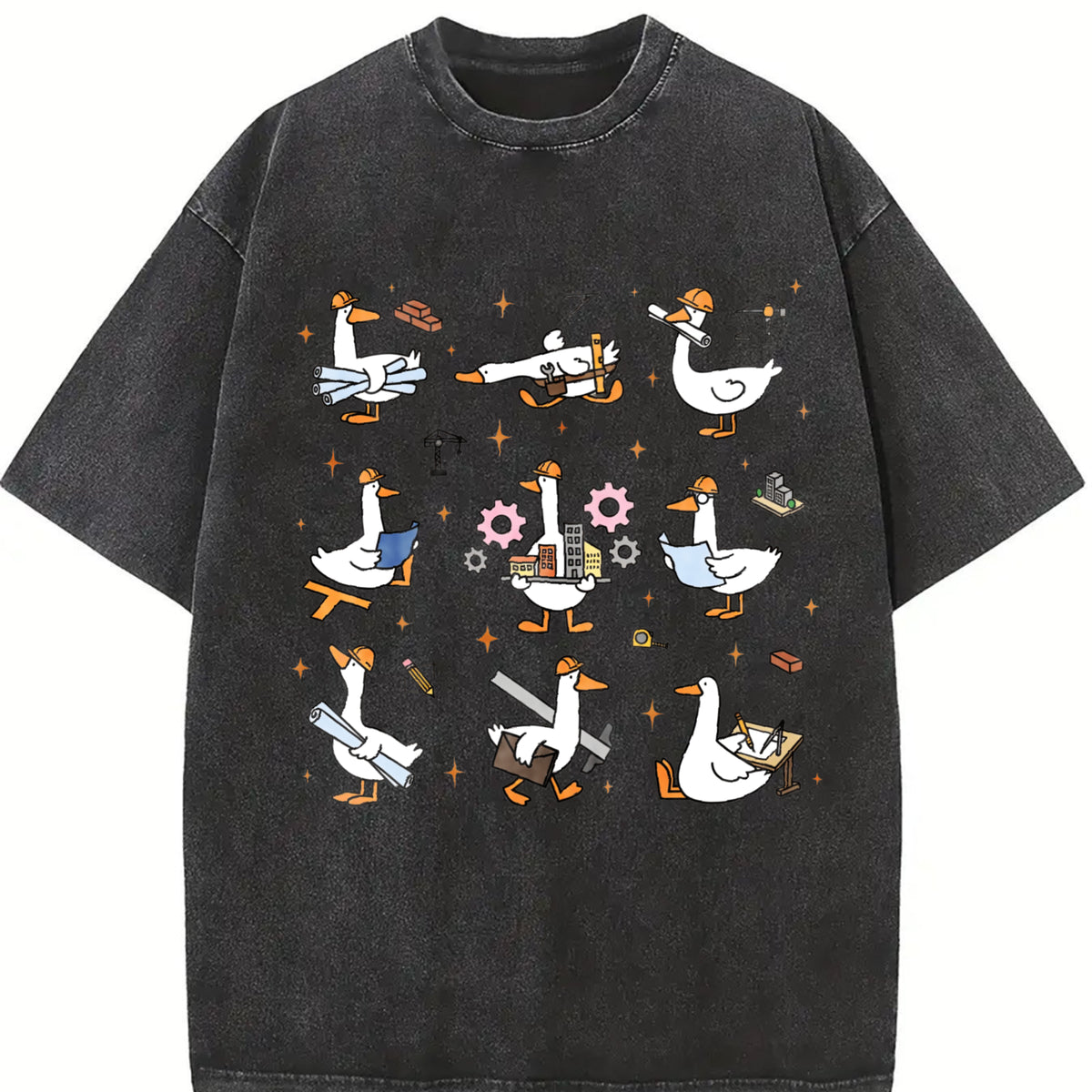 Silly Goose Architect Vintage Washed T-Shirt in Black