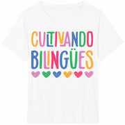 1-piece Set Spanish Alphabet & Cotton T-Shirt in White