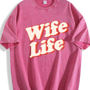 Wife Life Vintage Washed T-Shirt in Red