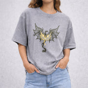 Dragon Fantasty vintage washed oversized T-shirt in Gray