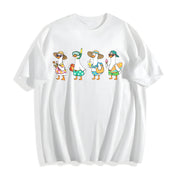 Silly Goose Beach Goose Cotton T-Shirt in White