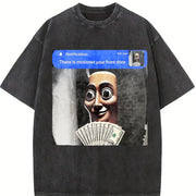 There Is Motion at Your Front Door Vintage Washed T-Shirt in Black