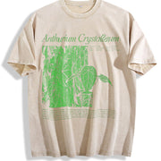 Anthurium Crystallinum Vintage Washed T-Shirt in Beige