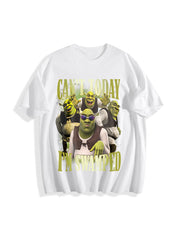 Shrek Carton Characters Cotton T-Shirt in White